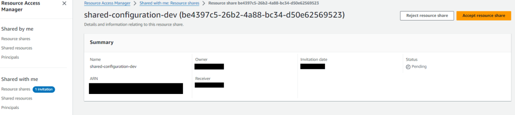 Fig 6: Screen showing resource acceptance button