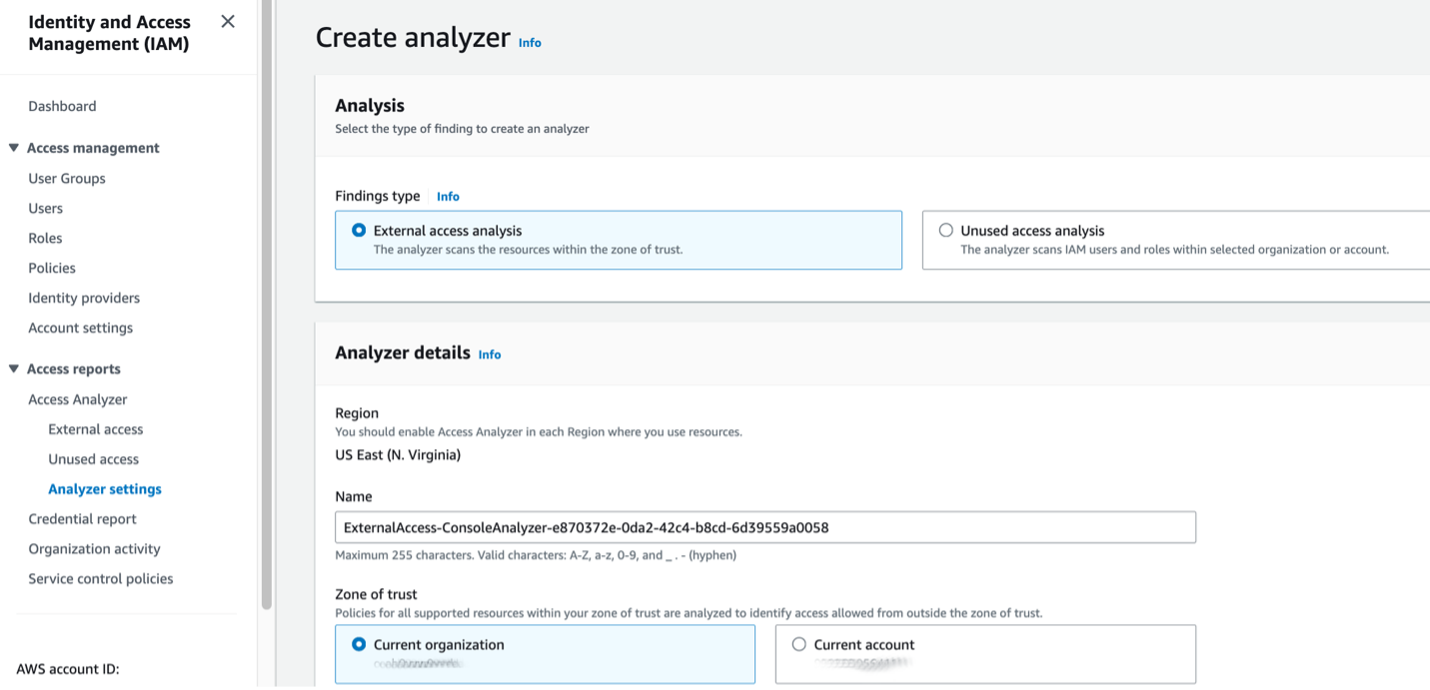 Image 3: Enabling IAM Access Analyzer across organization