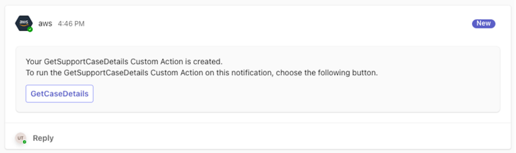 Snapshot showing "GetCaseDetails" button has been created