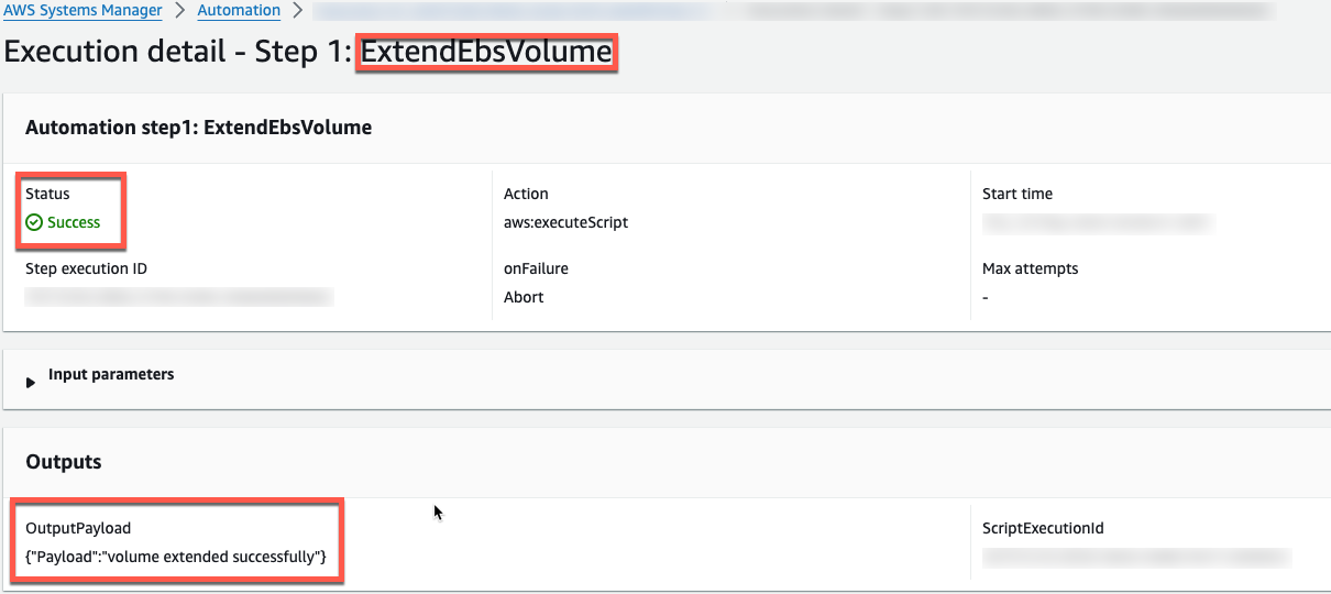 Output Payload in the Outputs Section