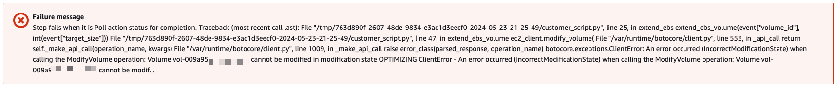 Client Error with Incorrect Modification State