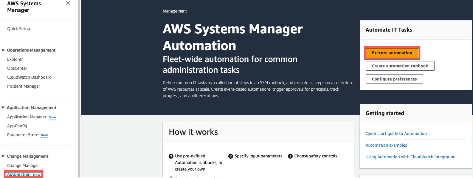 AWS Systems Manager Automation Window