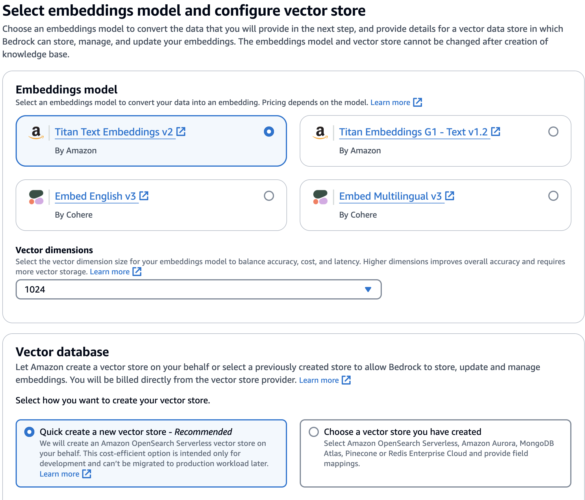 Configuring Embeddings