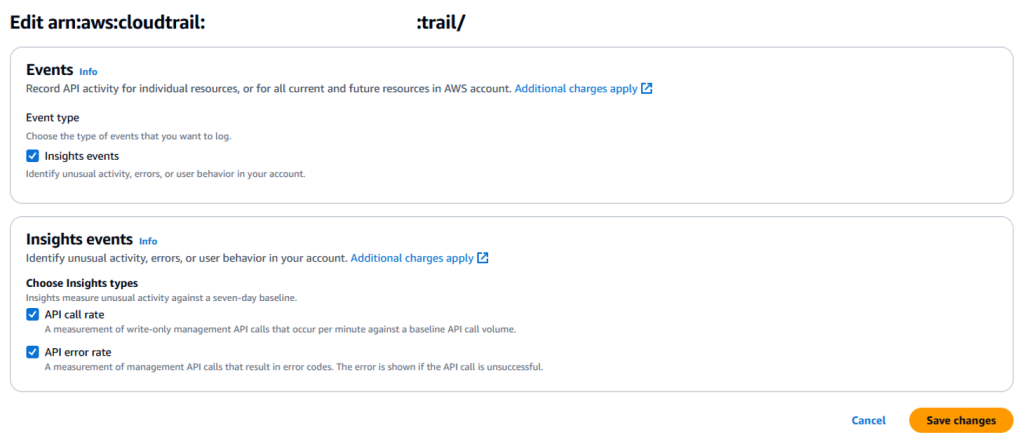 Setup Insights Events for CloudTrail Insights