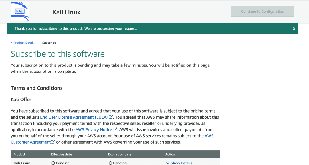 Subscribe to the product