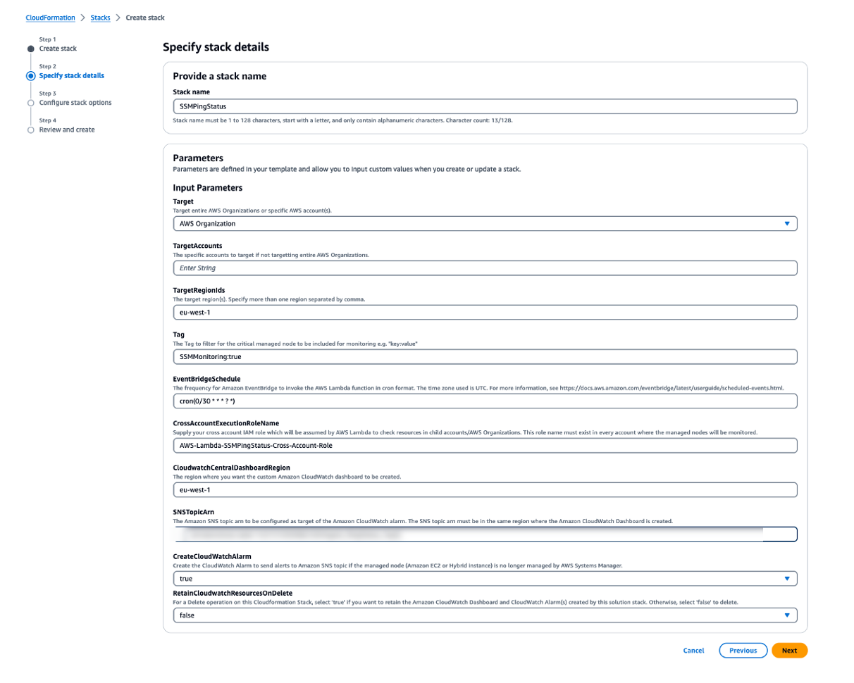 CloudFormation template parameters