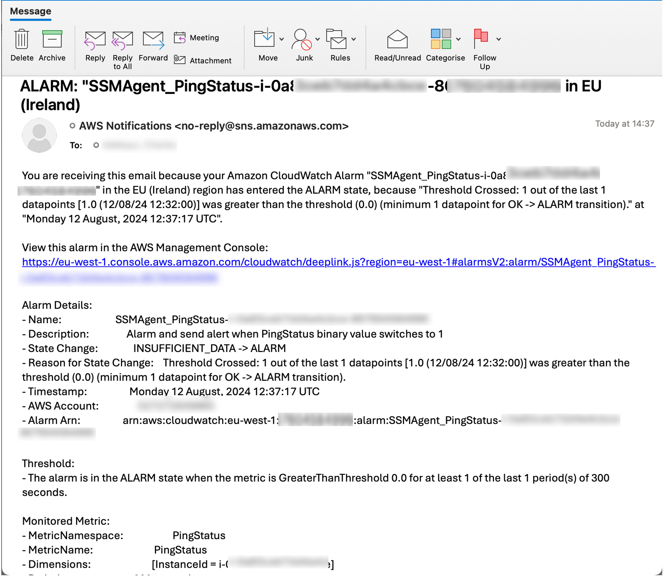 Email notification when Alarm is activated