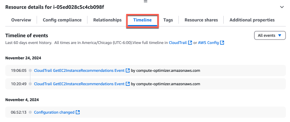 [Figure 3 resource timeline tab]