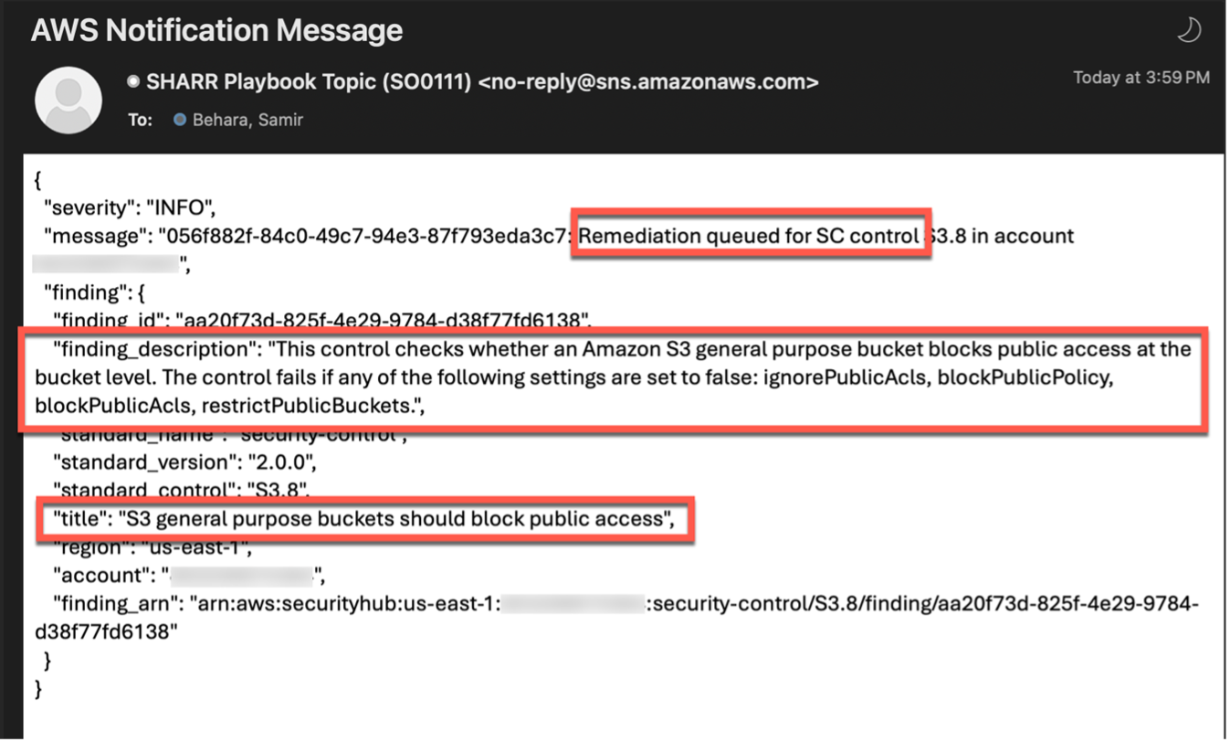 Image 6: Sample notification email when remediations are initiated