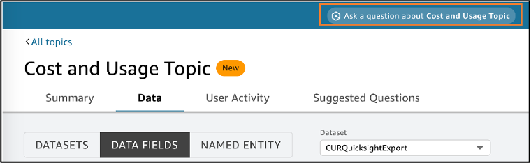 Q in QuickSight Console