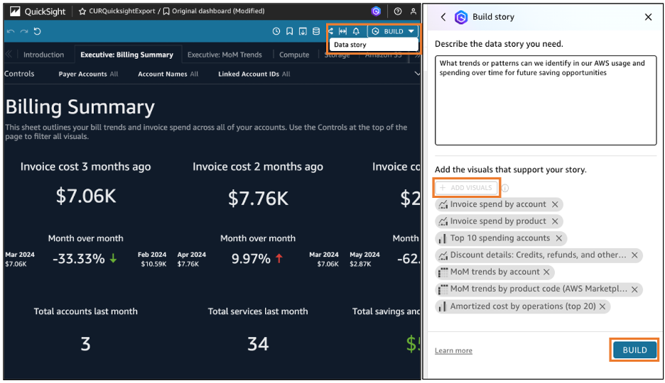 Data Story with prompt
