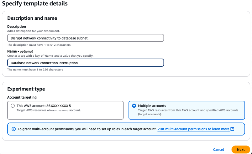 Specify template details FIS page