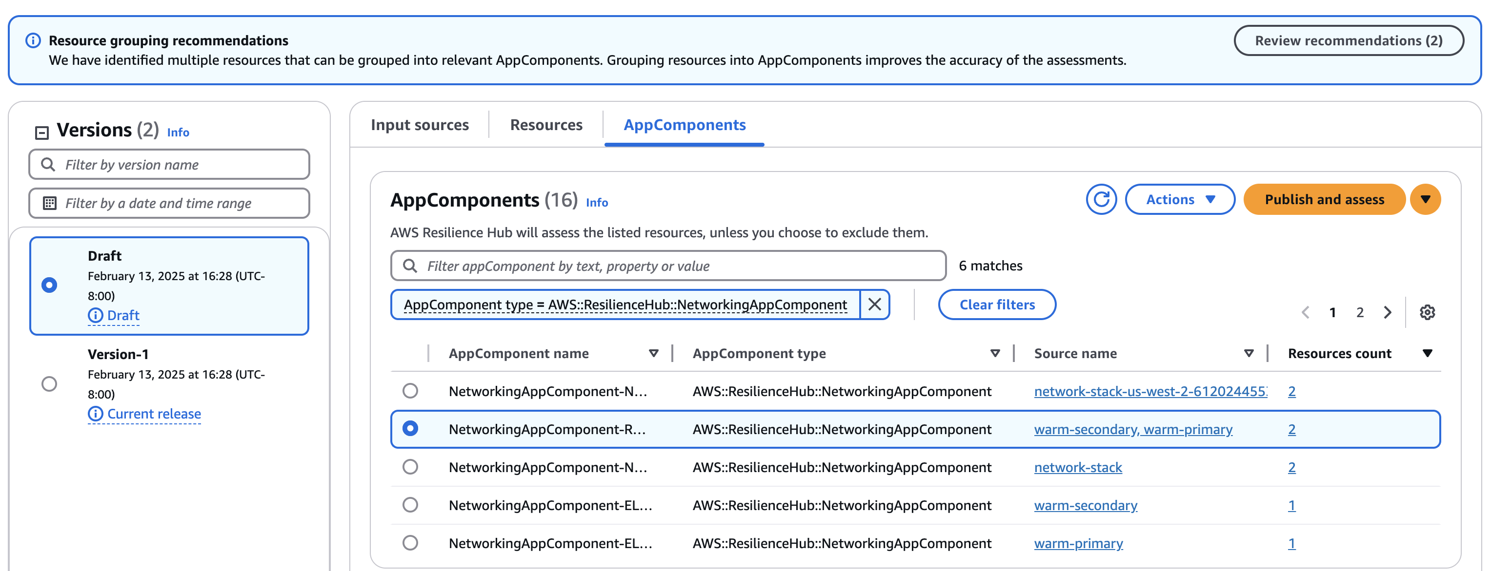 Image showing initial Resilience Hub groupings and recommendations