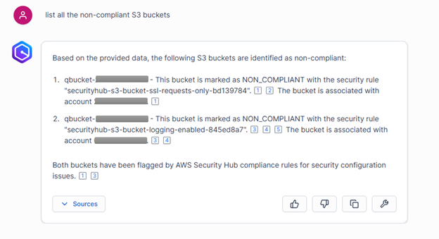 Fig 2: To list non-compliant S3 buckets