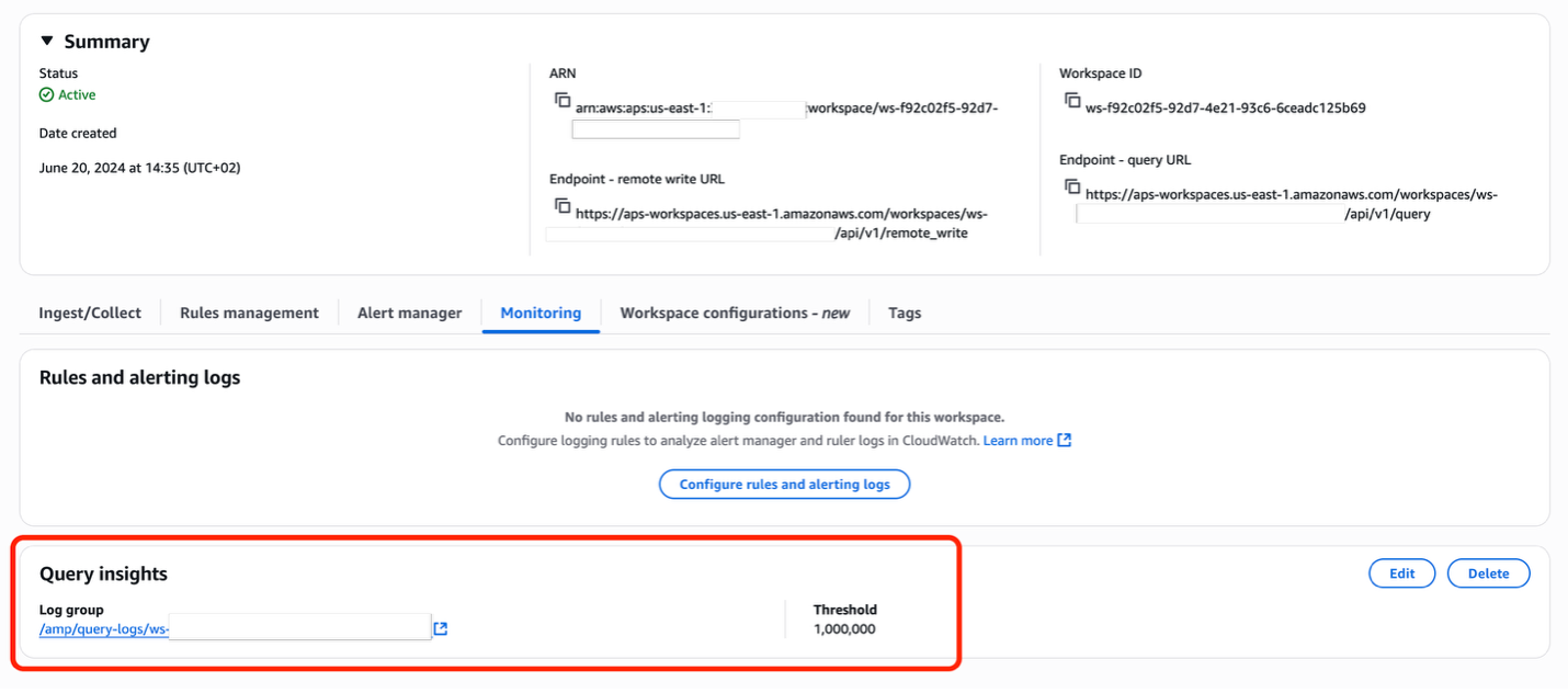 Figure 1. Figure showing screenshot of query insights