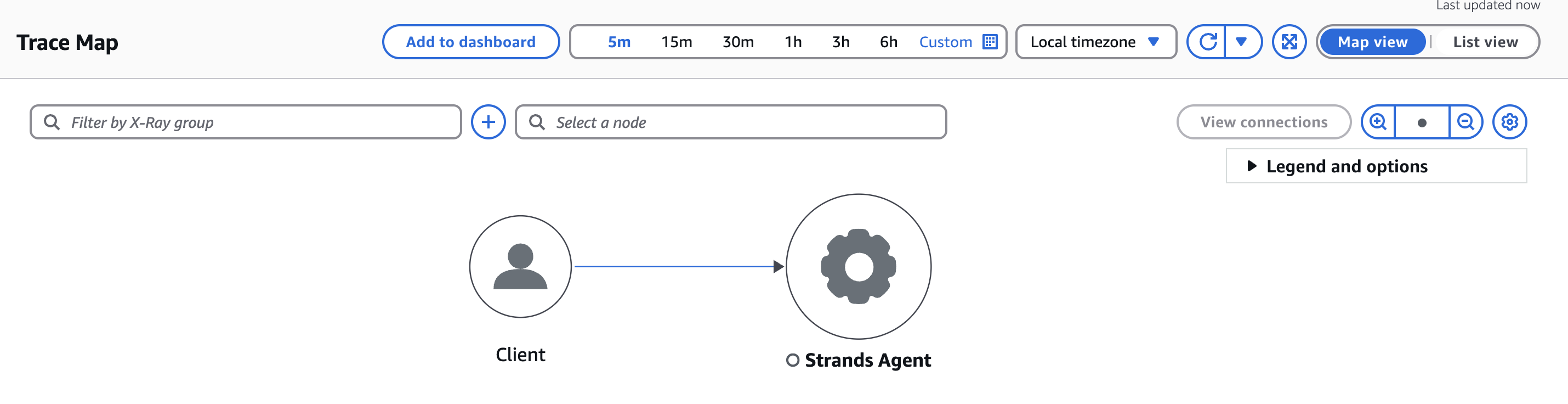 Image showing Strands Agent in Trace Map console
