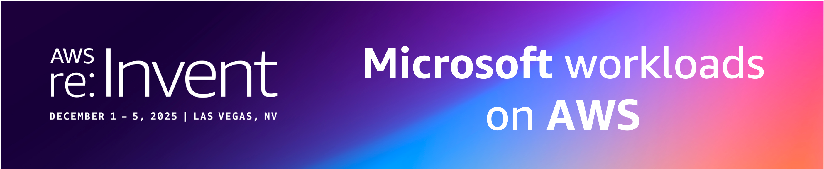 Microsoft Workload on AWS re:invent bannerimage