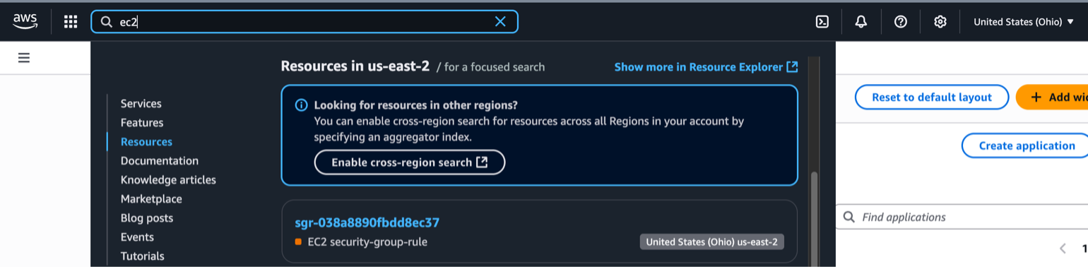 Figure 2. Full Regional search results in Unified Search with a call to action to enable cross-Region search.