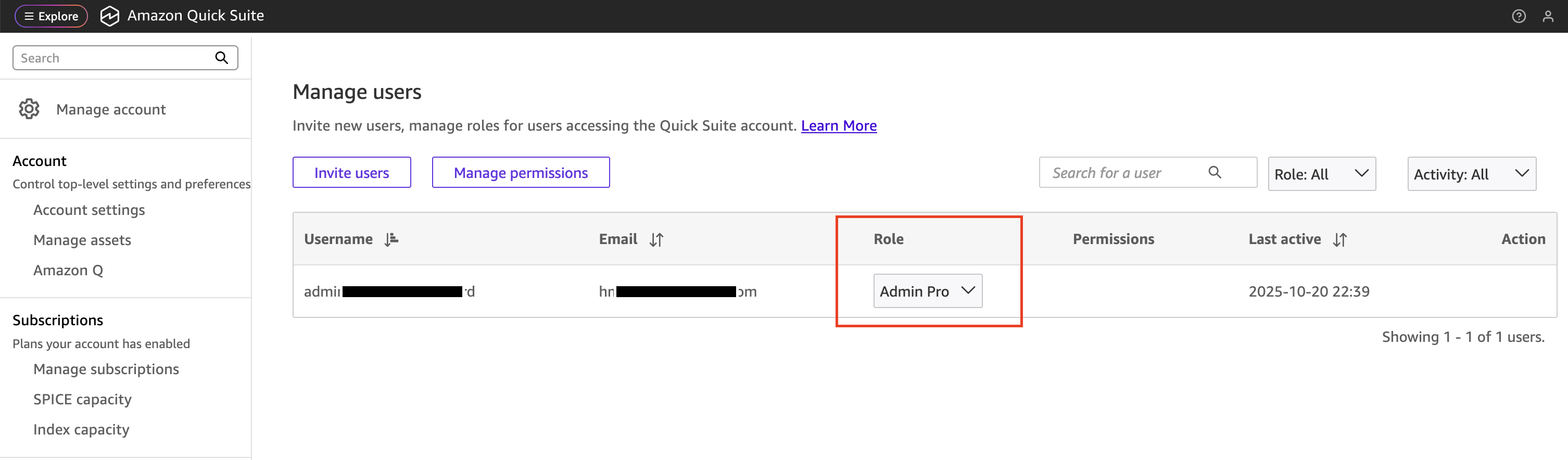 Amazon Quick Suite permissions