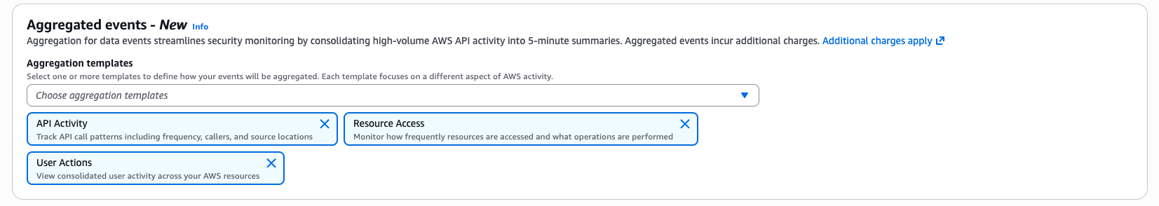 Setup event aggregation in CloudTrail