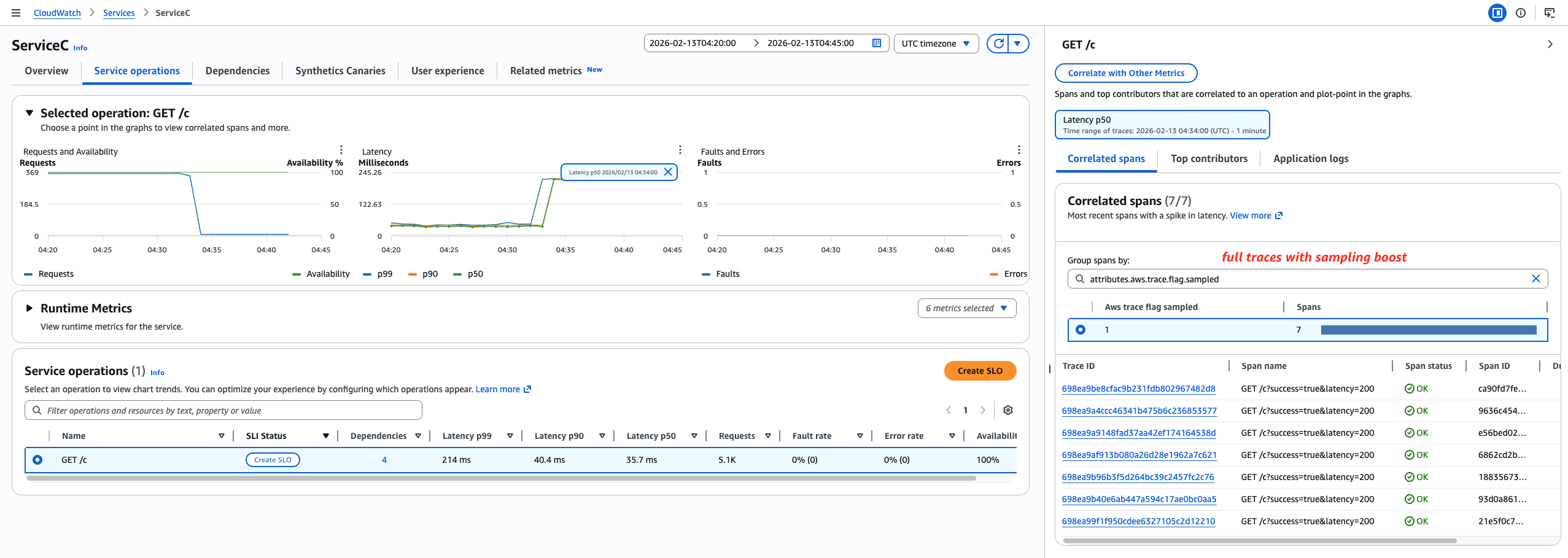 Figure 5: X-Ray sampling boost results during high latency