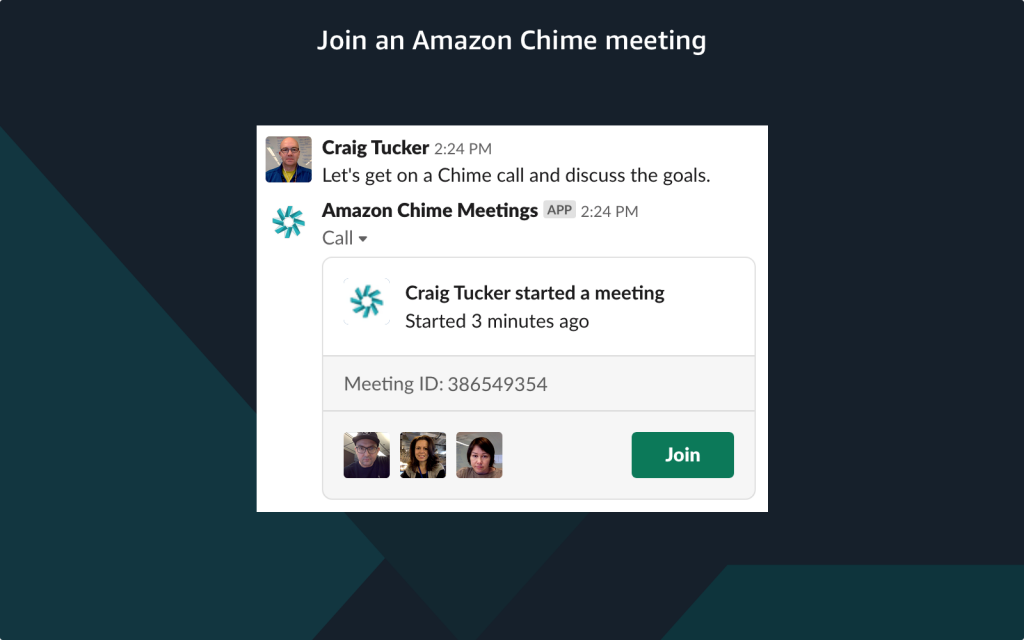join a meeting from a Slack channel