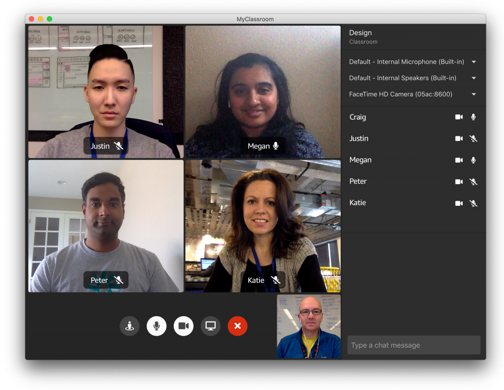 Amazon Chime SDK Virtual Classroom Application Visual Roster