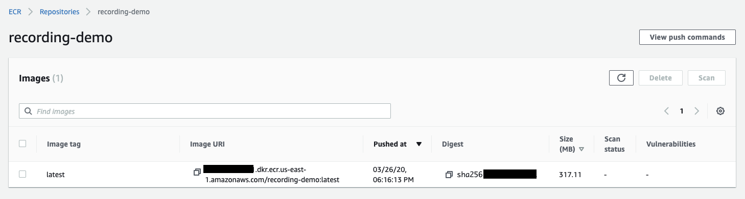 Amazon ECR Docker Image Confirmation