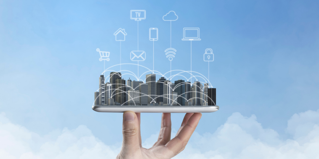 smart city held up by hand