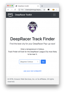 Screenshot of the functional app created at the Code Green hackathon