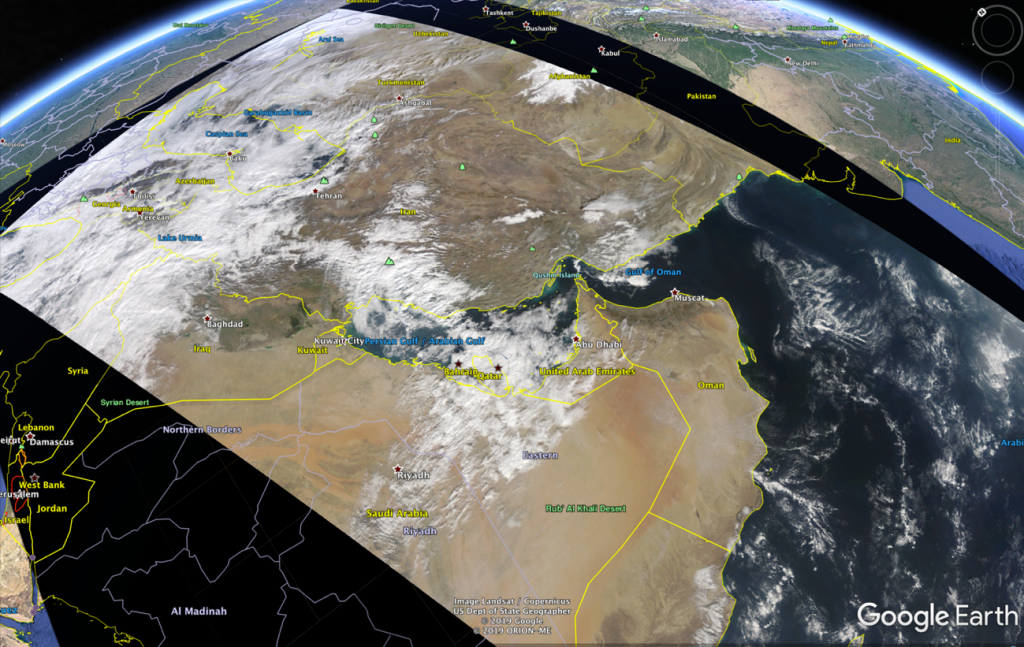 Level 3 KMZ package created using the polar2grid software and imported into Google Earth.