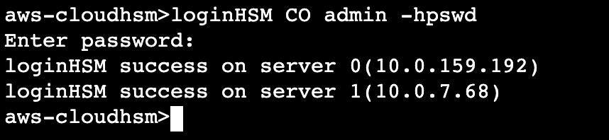 Figure 8. Login using existing CO user password is successful.