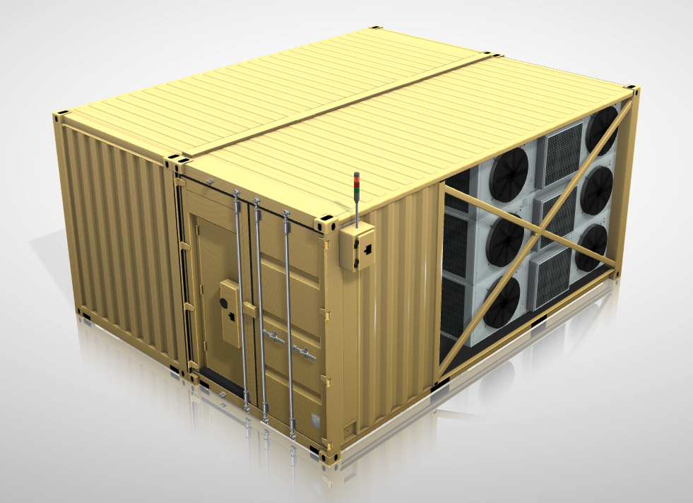 Pictured: A 3D rendering of the AWS Modular Data Center (MDC) unit.