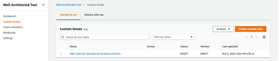 Figure 3. The Custom lenses owned by me window.
