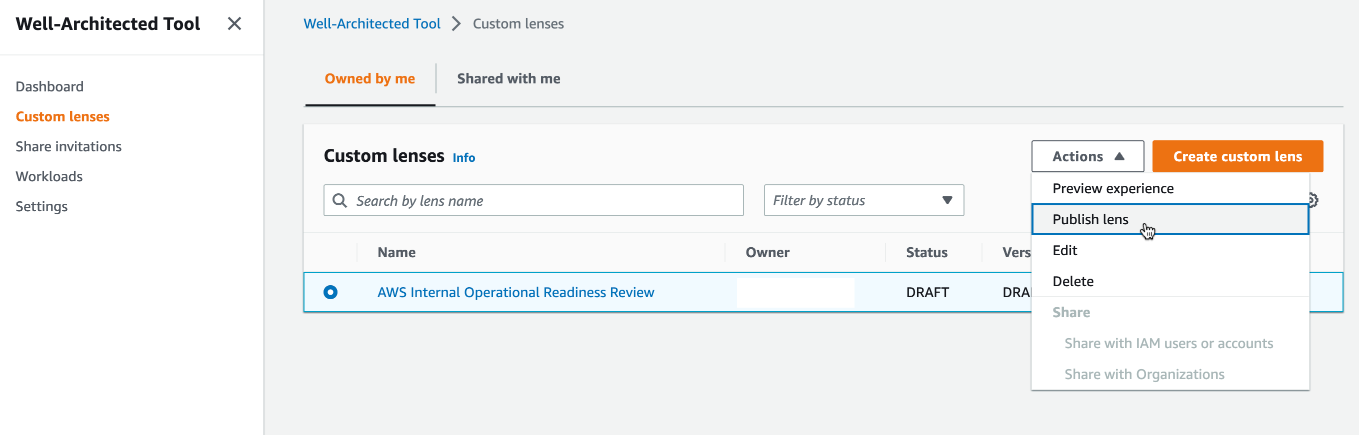 Figure 5. Publish lens.