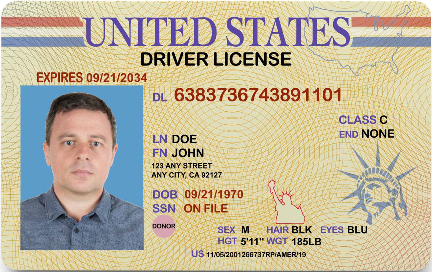 Figure 5. An example of a driver’s license.