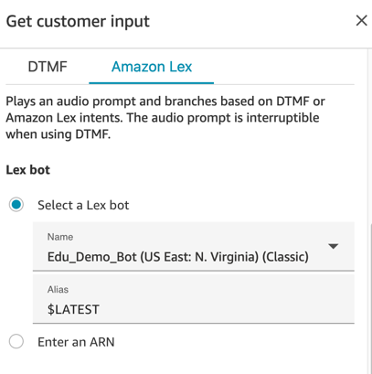 Figure 24. Get Customer input block configuration.