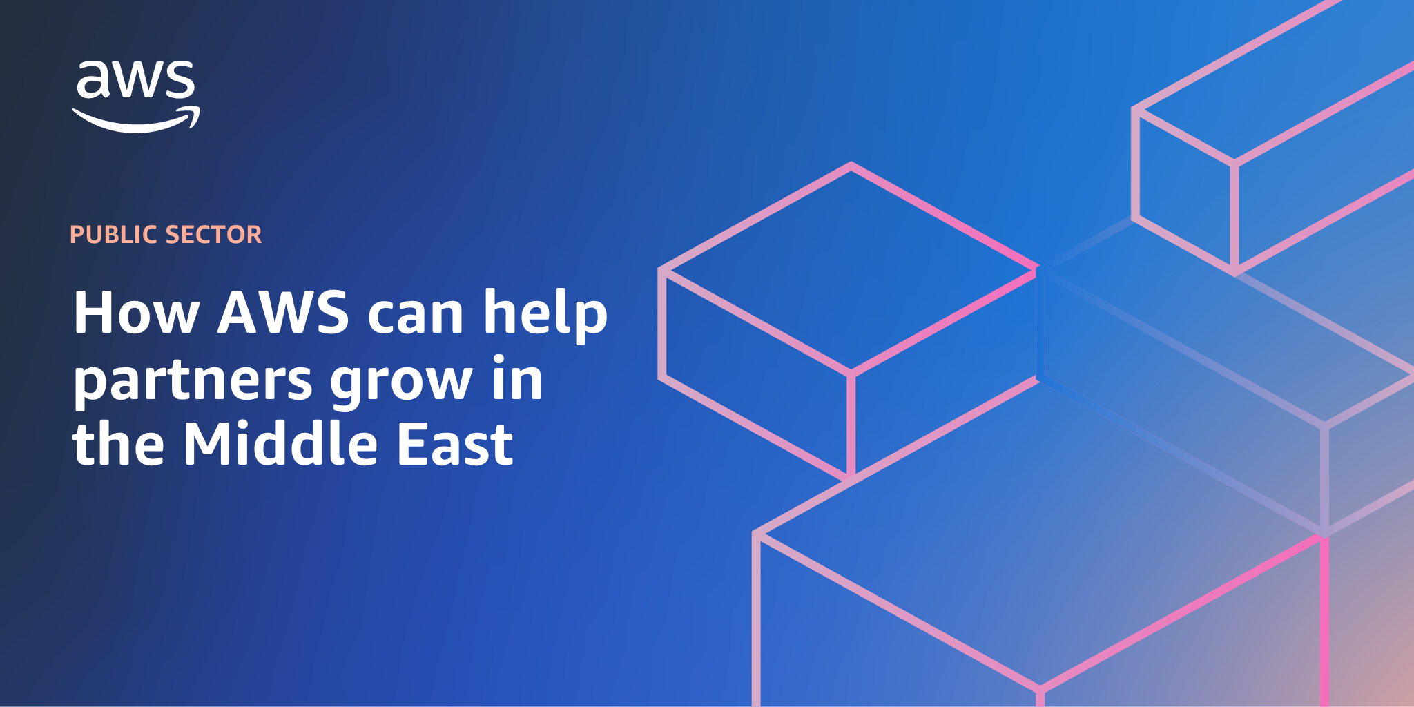 AWS branded background design with text overlay that says "How AWS can help partners grow in the Middle East"