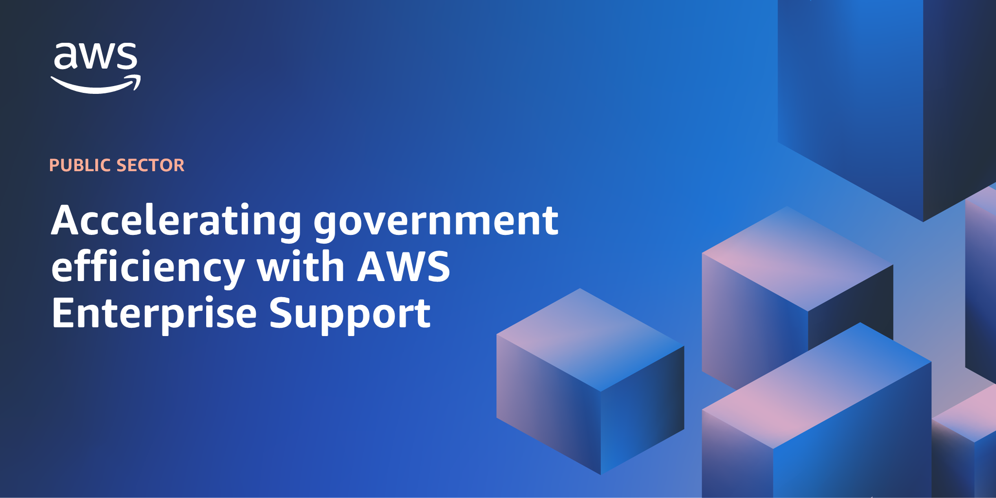 AWS Branded Background with text "Accelerating government efficiency with AWS Enterprise Support"