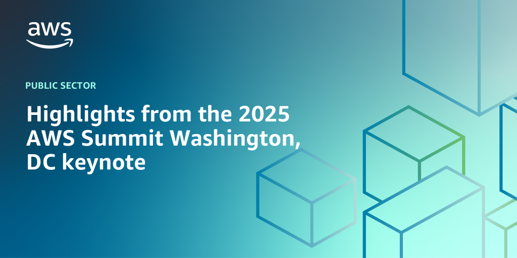 AWS Branded Background with text "Highlights from the 2025 AWS Summit Washington, DC keynote"
