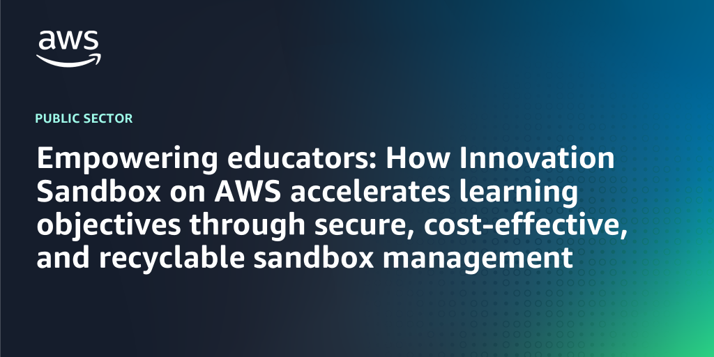 AWS branded background with text "