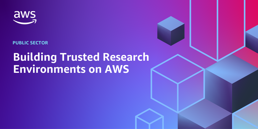 AWS branded background with text "Building Trusted Research Environments on AWS"