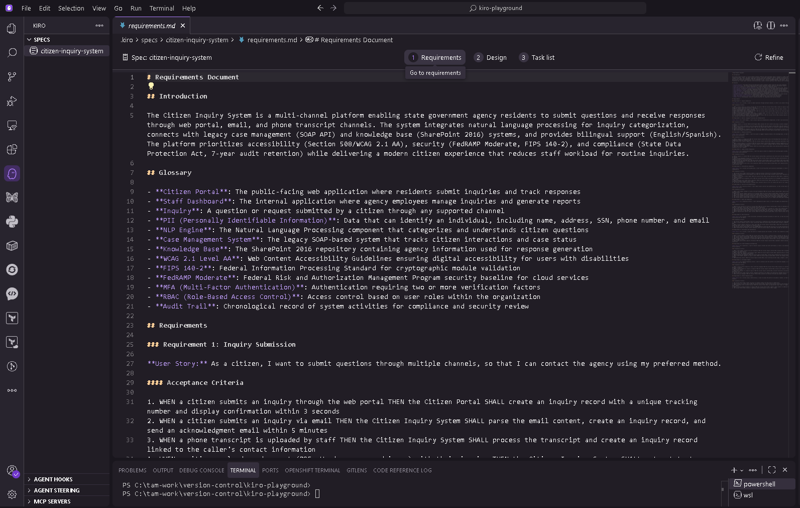 Figure 8: Kiro transforms the natural language input