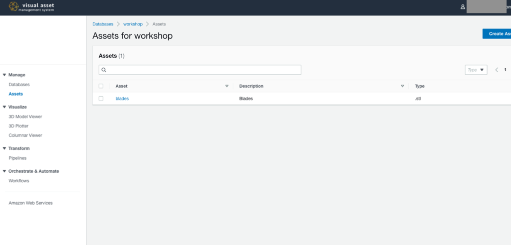 Assets in a database