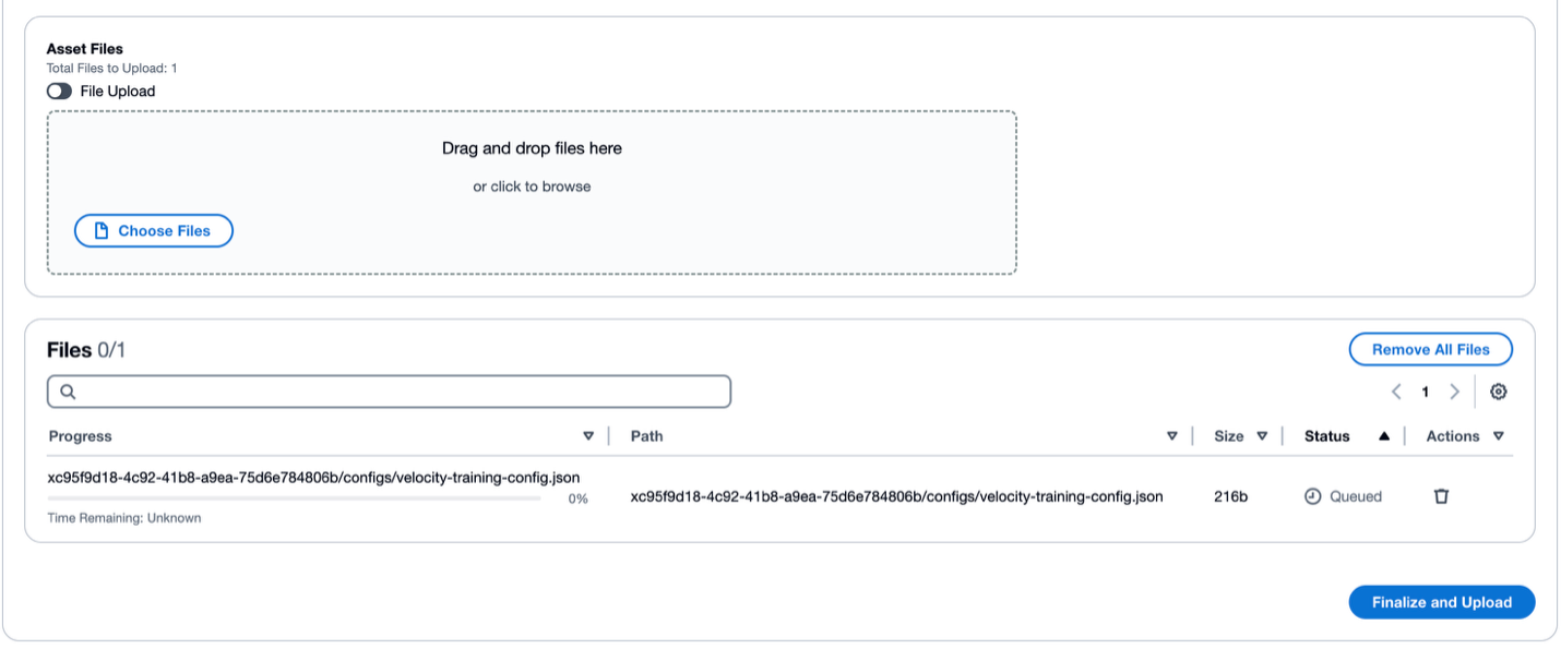An image of Figure 5: Dragging and dropping files through the Web UI