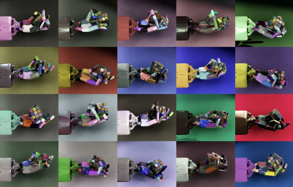 Figure 2: A robot solving a Rubik’s Cube, as demonstrated by OpenAI. (Source: OpenAI, https://openai.com/index/solving-rubiks-cube/)
