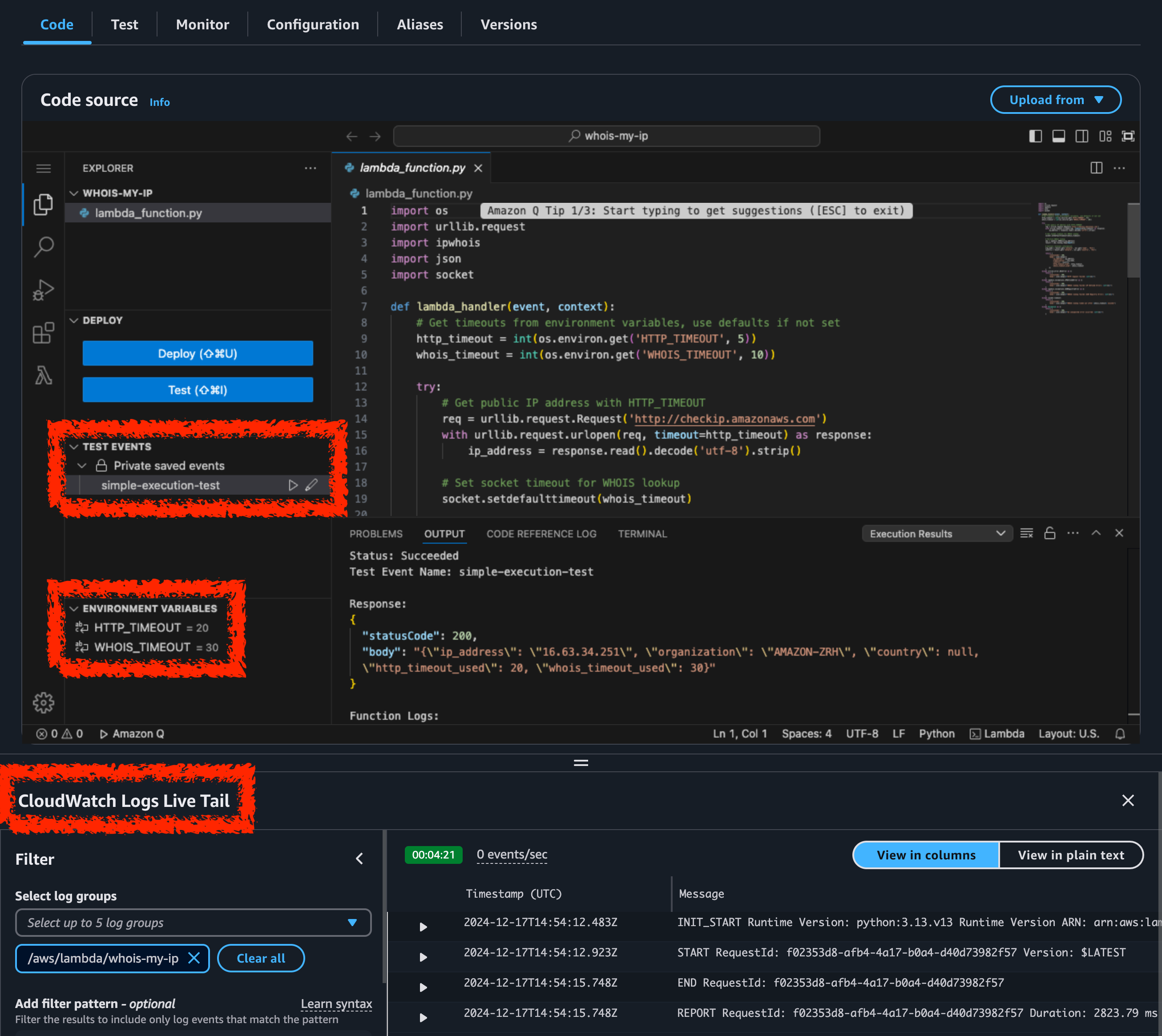 Enhanced In-Console Editing Experience for AWS Lambda