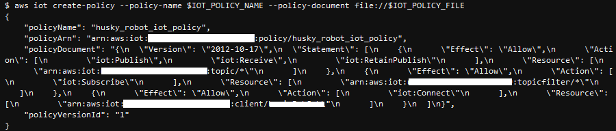 AWS IoT Policy