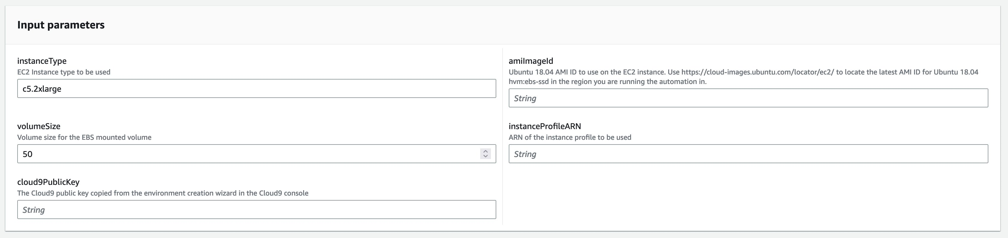 Figure 8: Updating input parameters.