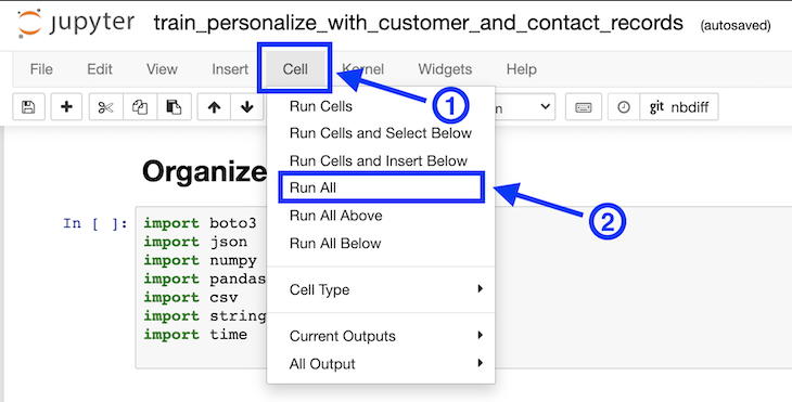 Run all paragraphs in SageMaker notebook